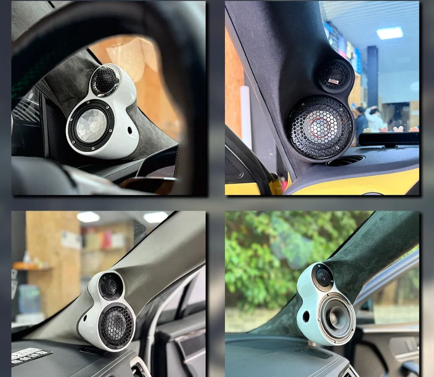 A柱高音倒模安装示意